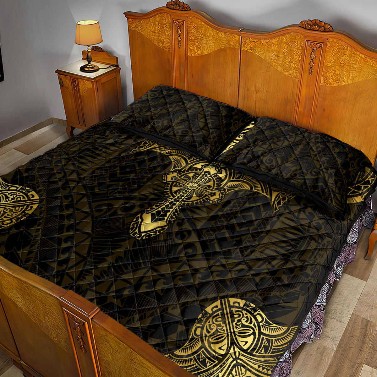 Polynesia Quilt Bed Set With Christian Cross LT05 - Polynesian Pride