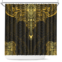 Polynesia Shower Curtain With Christian Cross LT05 Gold - Polynesian Pride
