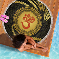 Polynesia Beach Blanket With Hindu Om Symbol LT05 - Wonder Print Shop