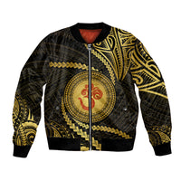 Polynesia Bomber Jacket With Hindu Om Symbol LT05 Unisex Gold - Polynesian Pride