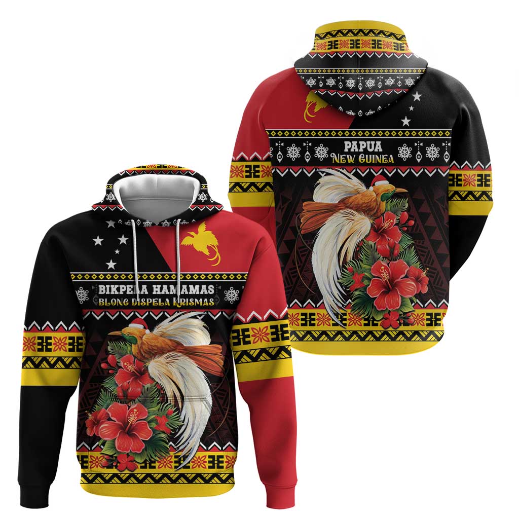Papua New Guinea Christmas Hoodie Bird Of Paradise Hamamas Krismas LT05 - Polynesian Pride