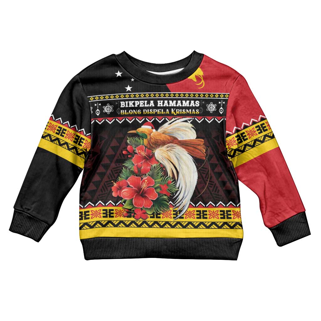 Papua New Guinea Christmas Kid Ugly Christmas Sweater Bird Of Paradise Hamamas Krismas