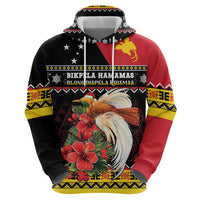 Papua New Guinea Christmas Zip Hoodie Bird Of Paradise Hamamas Krismas LT05 - Polynesian Pride