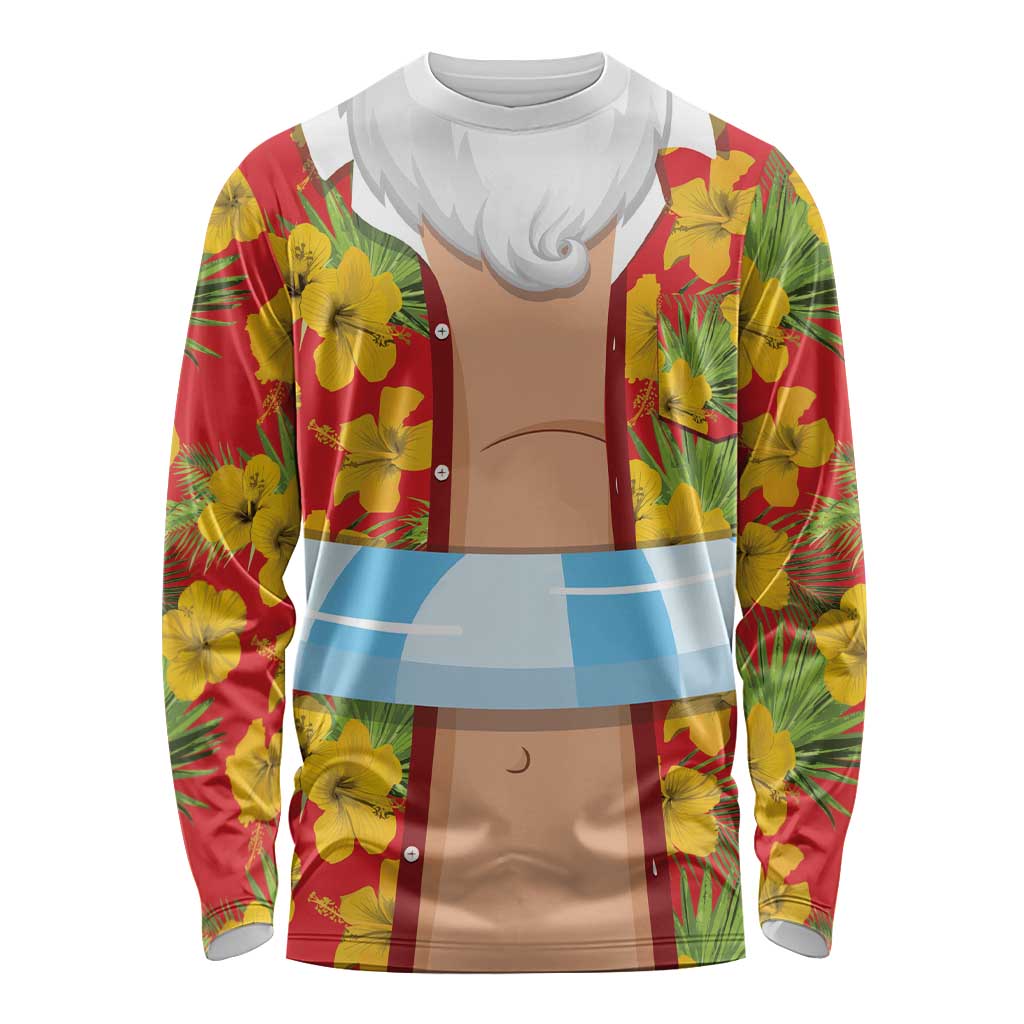 Polynesia Santa Claus Costume Long Sleeve Shirt Tropical Vibe LT05 Unisex Red - Polynesian Pride