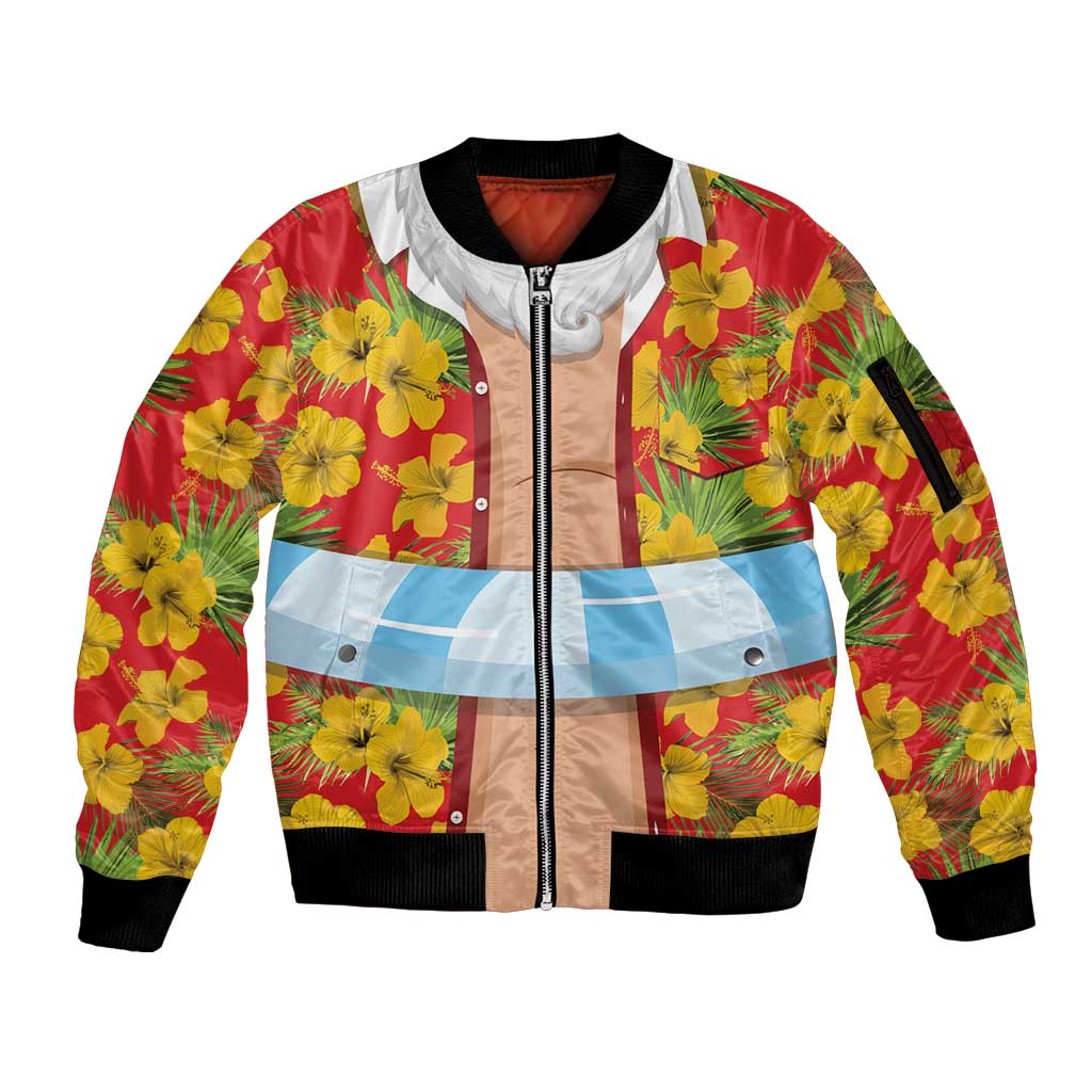 Polynesia Santa Claus Costume Sleeve Zip Bomber Jacket Tropical Vibe LT05 Unisex Red - Polynesian Pride