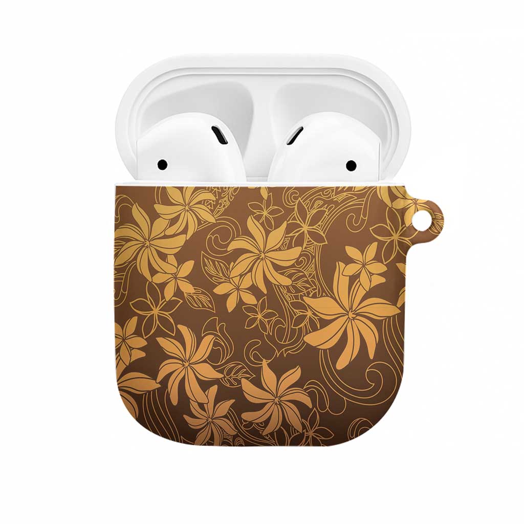Tiare Tahiti AirPods Case Brown Polynesia Motifs LT05 Brown - Polynesian Pride