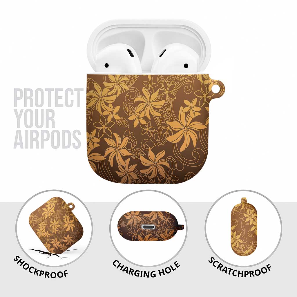 Tiare Tahiti AirPods Case Brown Polynesia Motifs - Polynesian Pride