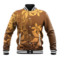 Tiare Tahiti Baseball Jacket Brown Polynesia Motifs - Polynesian Pride