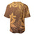 Tiare Tahiti Baseball Jersey Brown Polynesia Motifs - Polynesian Pride