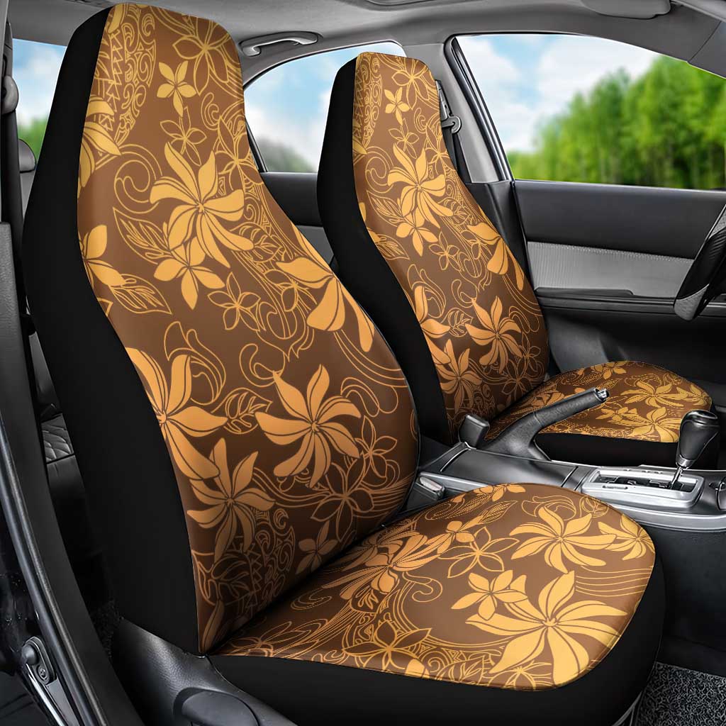 Tiare Tahiti Car Seat Cover Brown Polynesia Motifs LT05 - Polynesian Pride