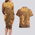 Tiare Tahiti Couples Matching Long Sleeve Bodycon Dress and Hawaiian Shirt Brown Polynesia Motifs - Polynesian Pride