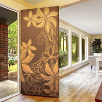 Tiare Tahiti Door Cover Brown Polynesia Motifs - Polynesian Pride
