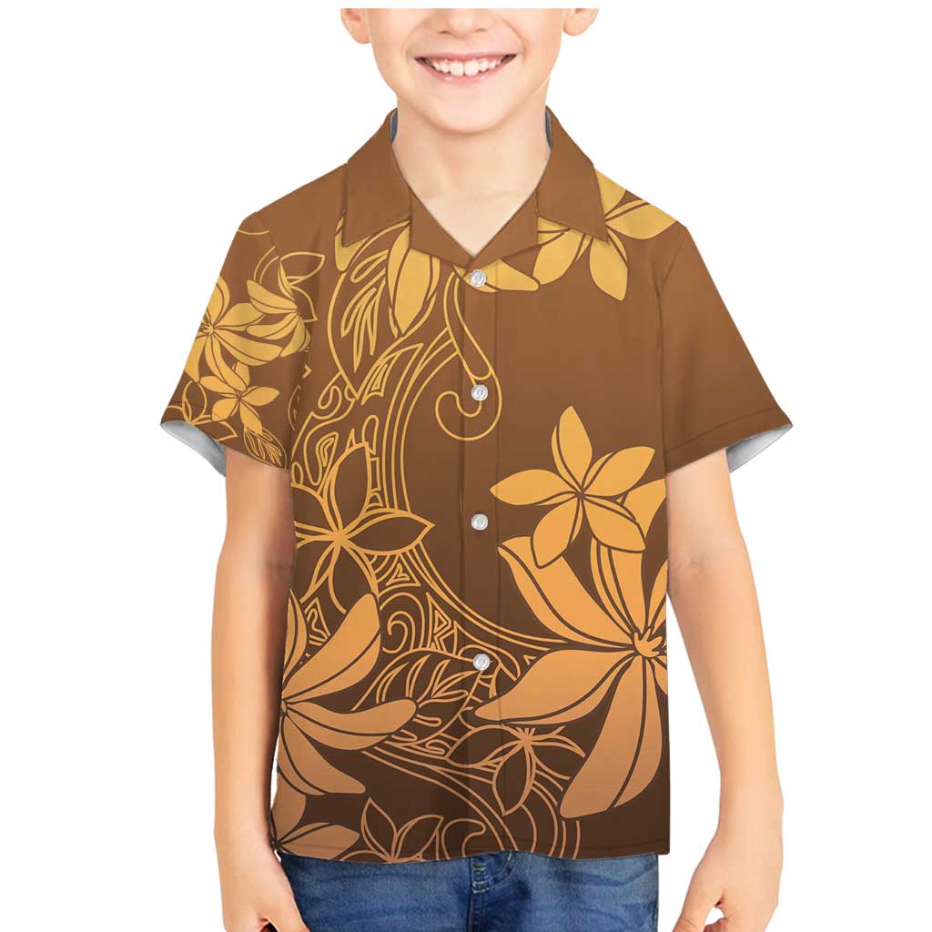 Tiare Tahiti Family Matching Mermaid Dress and Hawaiian Shirt Brown Polynesia Motifs - Polynesian Pride