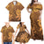 Tiare Tahiti Family Matching Off Shoulder Maxi Dress and Hawaiian Shirt Brown Polynesia Motifs - Polynesian Pride