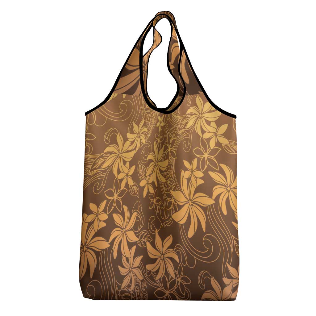 Tiare Tahiti Grocery Bag Brown Polynesia Motifs - Polynesian Pride