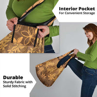 Tiare Tahiti Grocery Bag Brown Polynesia Motifs - Polynesian Pride