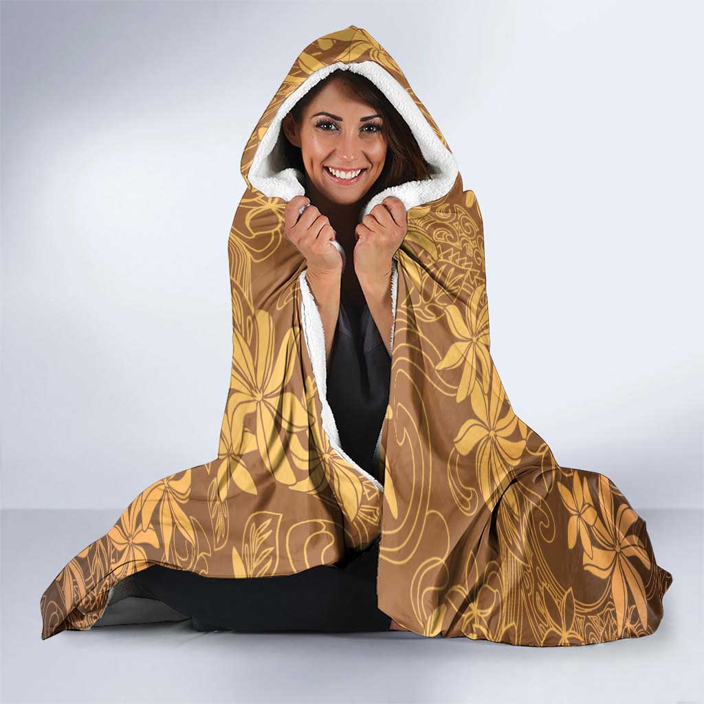 Tiare Tahiti Hooded Blanket Brown Polynesia Motifs LT05 - Polynesian Pride