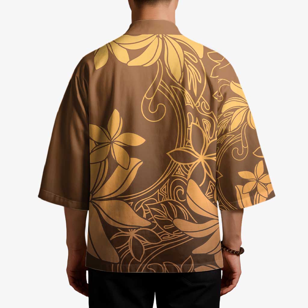 Tiare Tahiti Kimono Brown Polynesia Motifs - Polynesian Pride