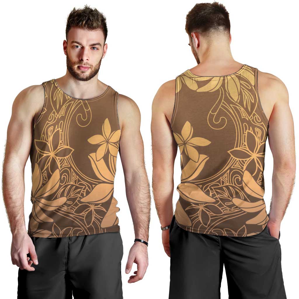 Tiare Tahiti Men Tank Top Brown Polynesia Motifs - Polynesian Pride
