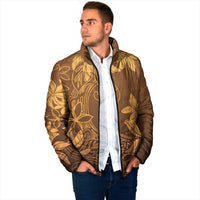Tiare Tahiti Padded Jacket Brown Polynesia Motifs - Polynesian Pride