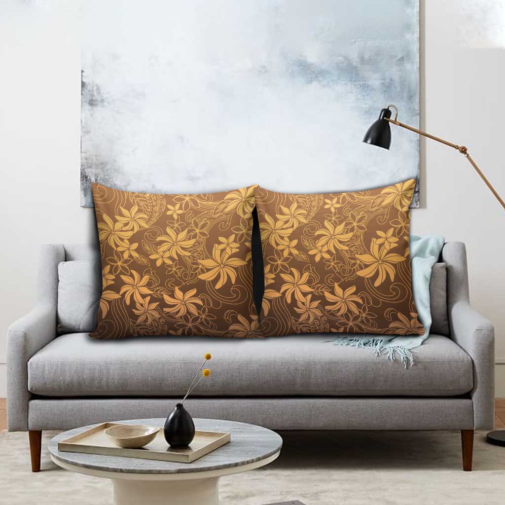 Tiare Tahiti Pillow Cover Brown Polynesia Motifs - Polynesian Pride