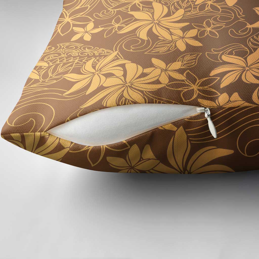 Tiare Tahiti Pillow Cover Brown Polynesia Motifs - Polynesian Pride