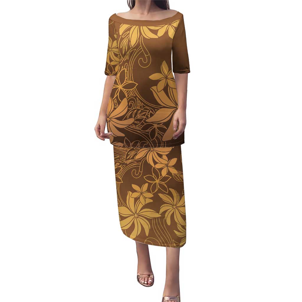 Tiare Tahiti Puletasi Brown Polynesia Motifs - Polynesian Pride