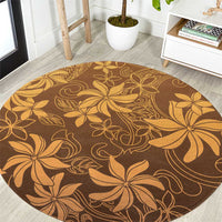 Tiare Tahiti Round Carpet Brown Polynesia Motifs LT05 Brown - Polynesian Pride
