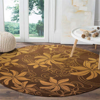 Tiare Tahiti Round Carpet Brown Polynesia Motifs LT05 - Polynesian Pride