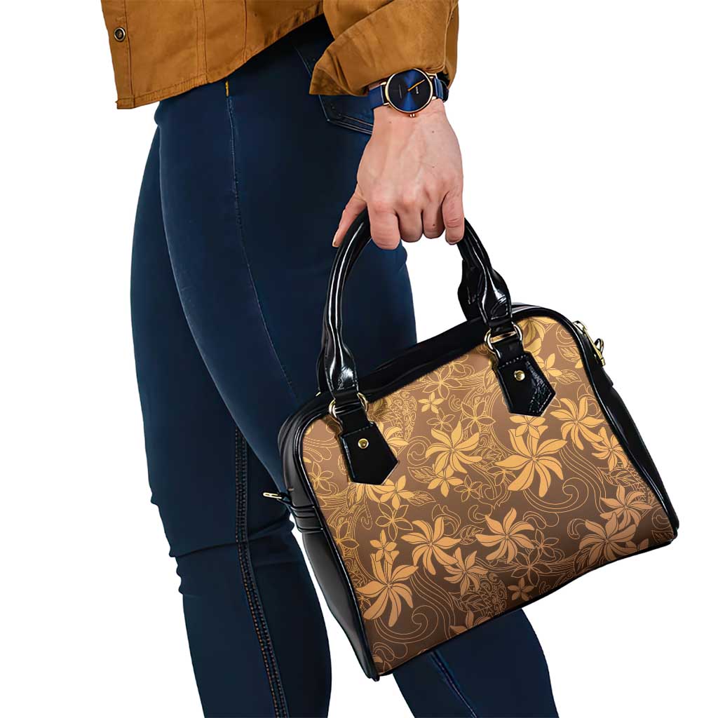 Tiare Tahiti Shoulder Handbag Brown Polynesia Motifs - Polynesian Pride