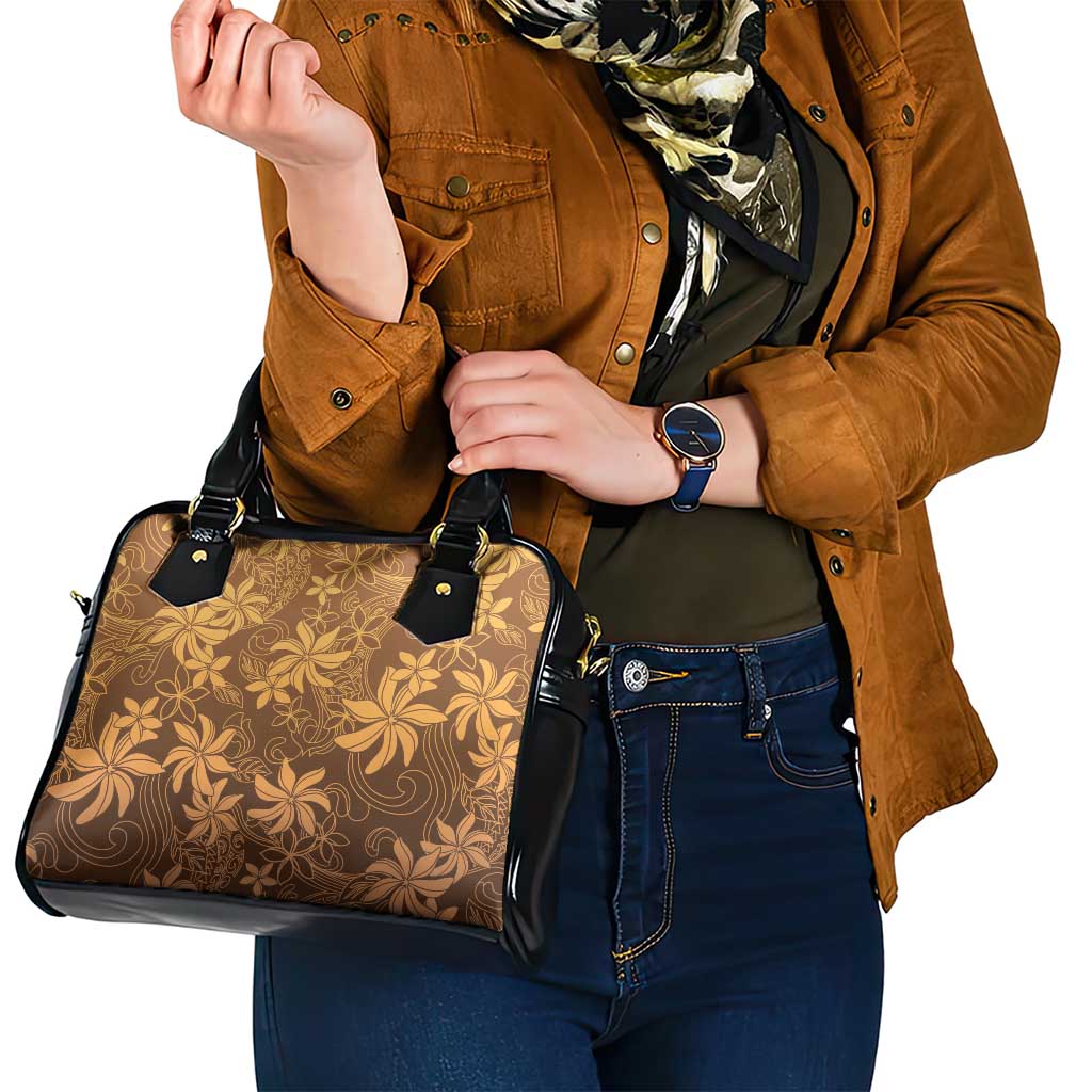 Tiare Tahiti Shoulder Handbag Brown Polynesia Motifs - Polynesian Pride