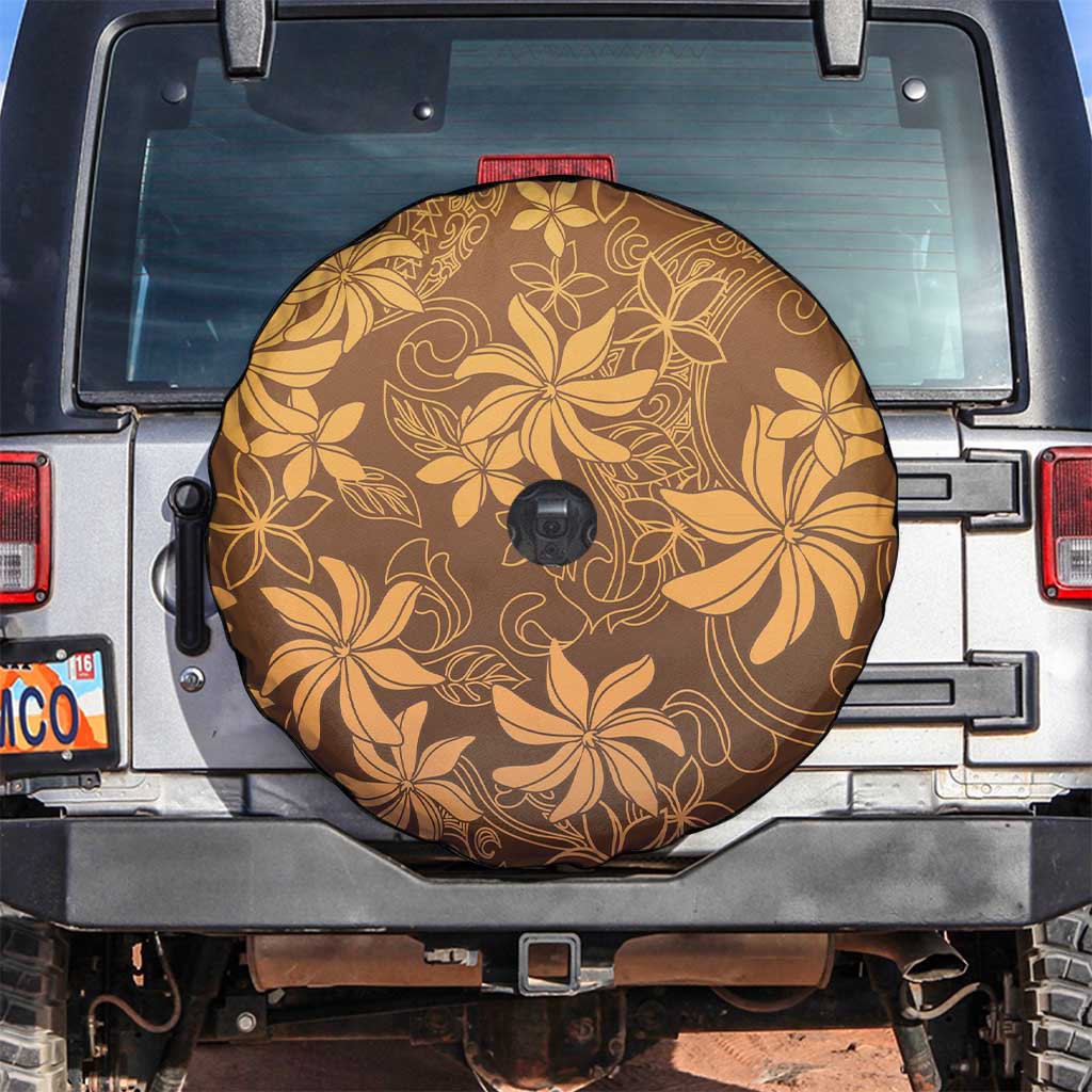 Tiare Tahiti Spare Tire Cover Brown Polynesia Motifs LT05 Brown - Polynesian Pride
