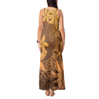 Tiare Tahiti Tank Maxi Dress Brown Polynesia Motifs - Polynesian Pride