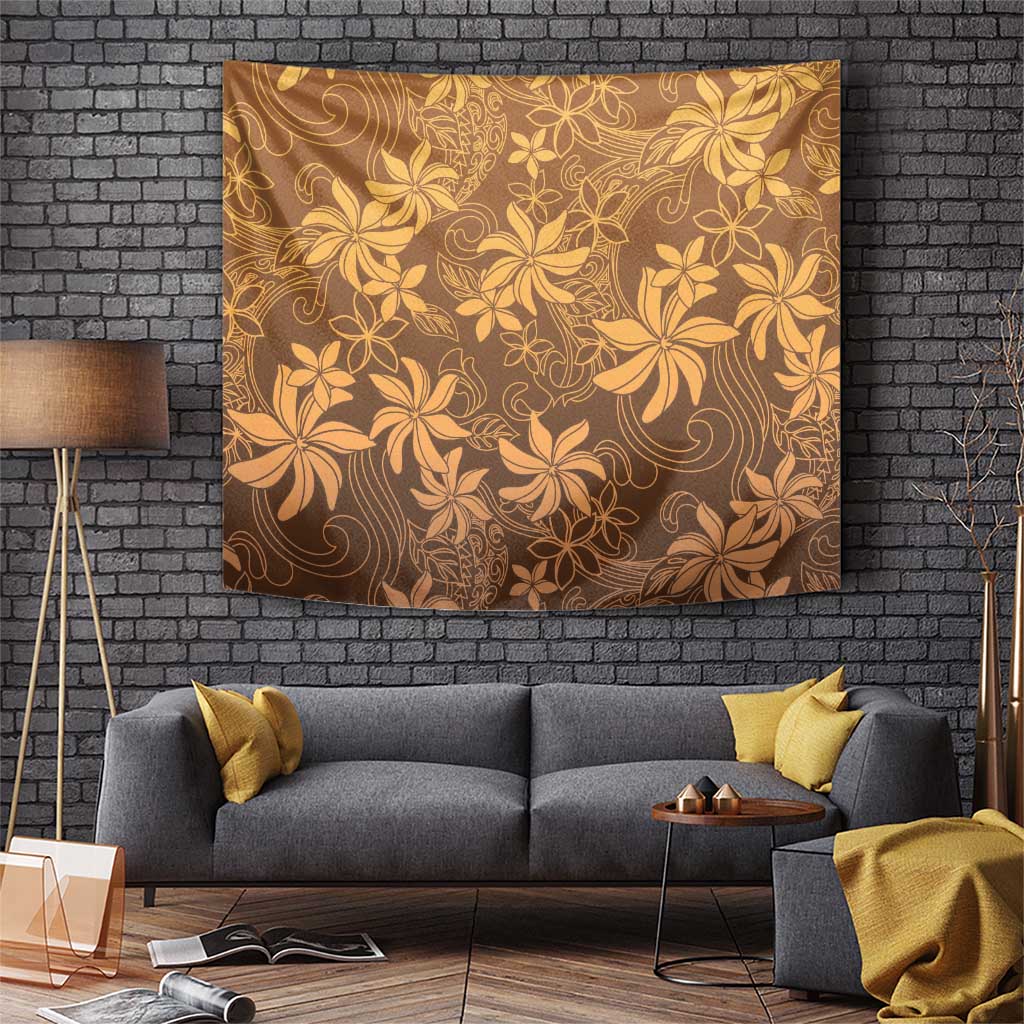 Tiare Tahiti Tapestry Brown Polynesia Motifs LT05 Brown - Polynesian Pride