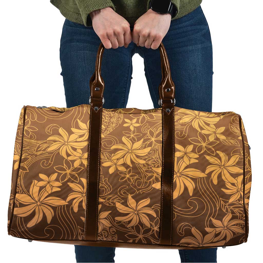 Tiare Tahiti Travel Bag Brown Polynesia Motifs LT05 Brown - Polynesian Pride