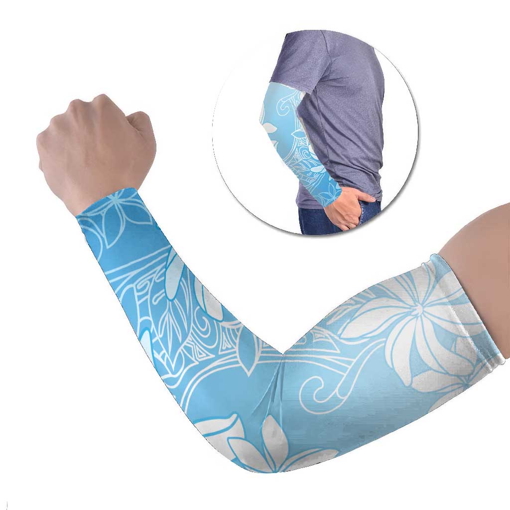 Tiare Tahiti Arm Sleeves Blue Polynesia Motifs LT05 Set of 2 Blue - Polynesian Pride