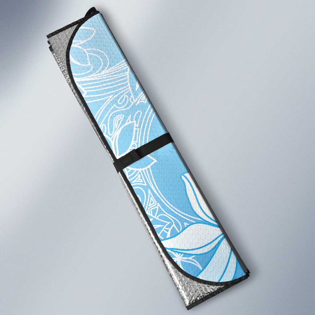 Tiare Tahiti Auto Sun Shade Blue Polynesia Motifs - Polynesian Pride