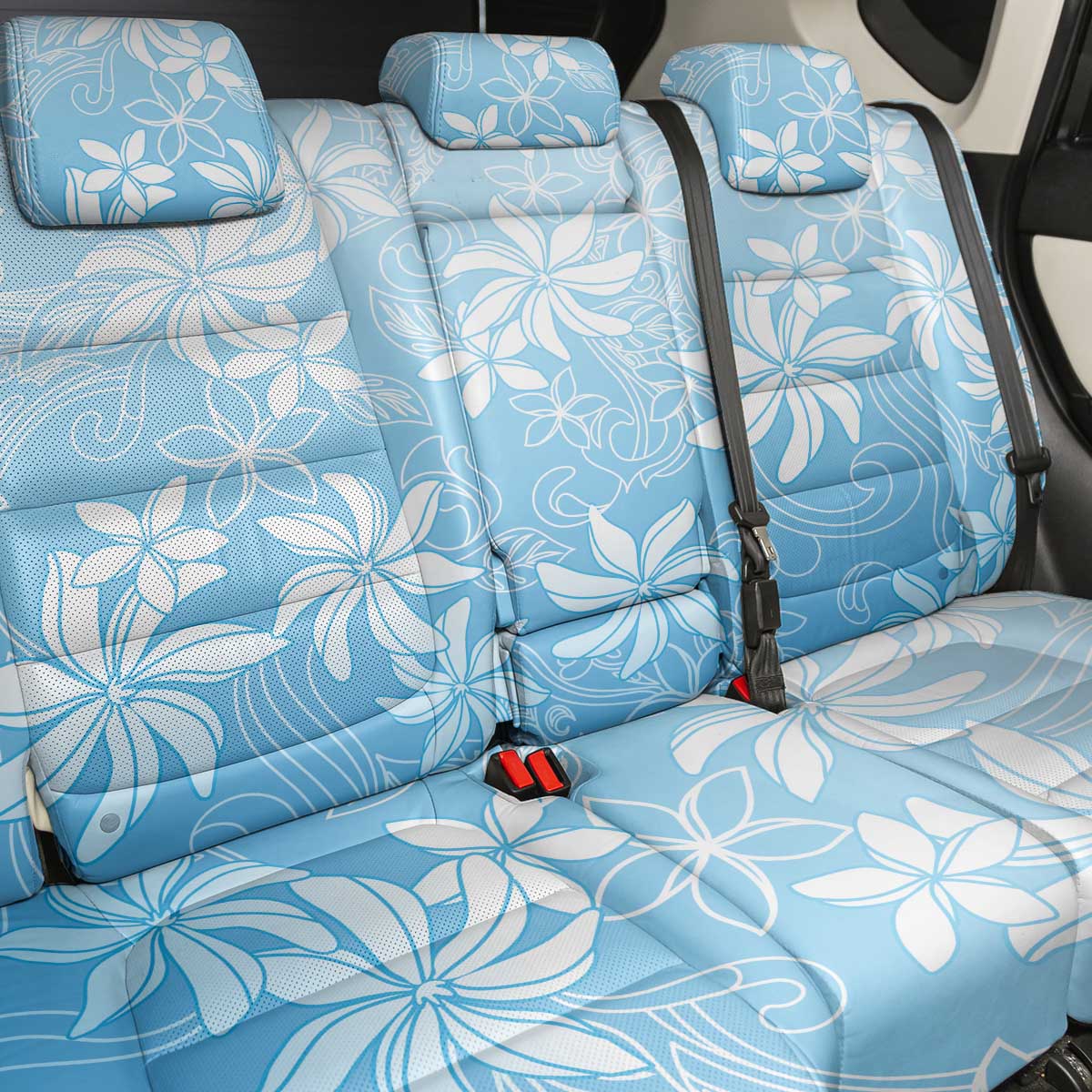 Tiare Tahiti Back Car Seat Cover Blue Polynesia Motifs LT05 - Polynesian Pride