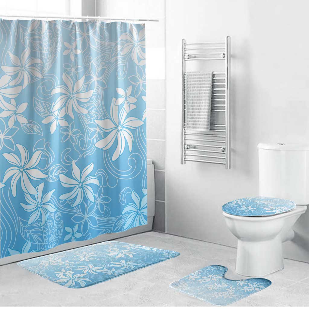 Tiare Tahiti Bathroom Set Blue Polynesia Motifs LT05 Bathroom Set (4 pcs) Blue - Polynesian Pride