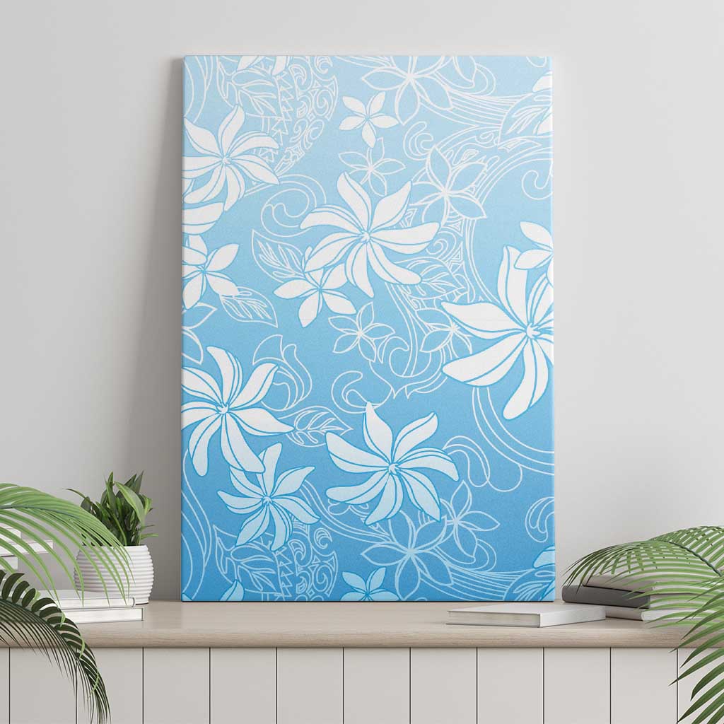Tiare Tahiti Canvas Wall Art Blue Polynesia Motifs LT05 - Polynesian Pride