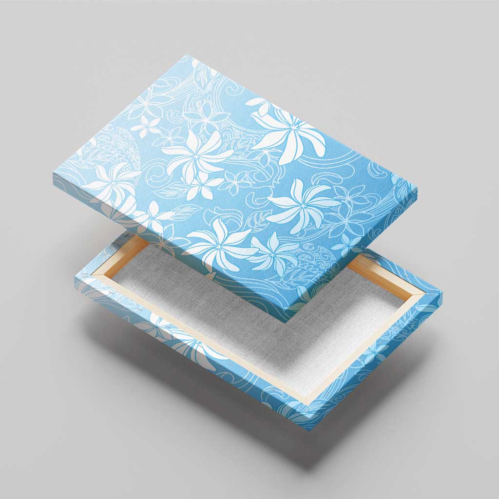 Tiare Tahiti Canvas Wall Art Blue Polynesia Motifs LT05 - Polynesian Pride