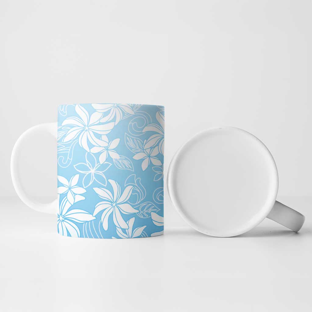 Tiare Tahiti Ceramic Mug Blue Polynesia Motifs - Polynesian Pride
