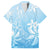 Tiare Tahiti Family Matching Off The Shoulder Long Sleeve Dress and Hawaiian Shirt Blue Polynesia Motifs - Polynesian Pride