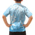 Tiare Tahiti Family Matching Off Shoulder Maxi Dress and Hawaiian Shirt Blue Polynesia Motifs - Polynesian Pride