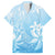 Tiare Tahiti Family Matching Off Shoulder Maxi Dress and Hawaiian Shirt Blue Polynesia Motifs - Polynesian Pride