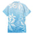 Tiare Tahiti Family Matching Off Shoulder Maxi Dress and Hawaiian Shirt Blue Polynesia Motifs - Polynesian Pride