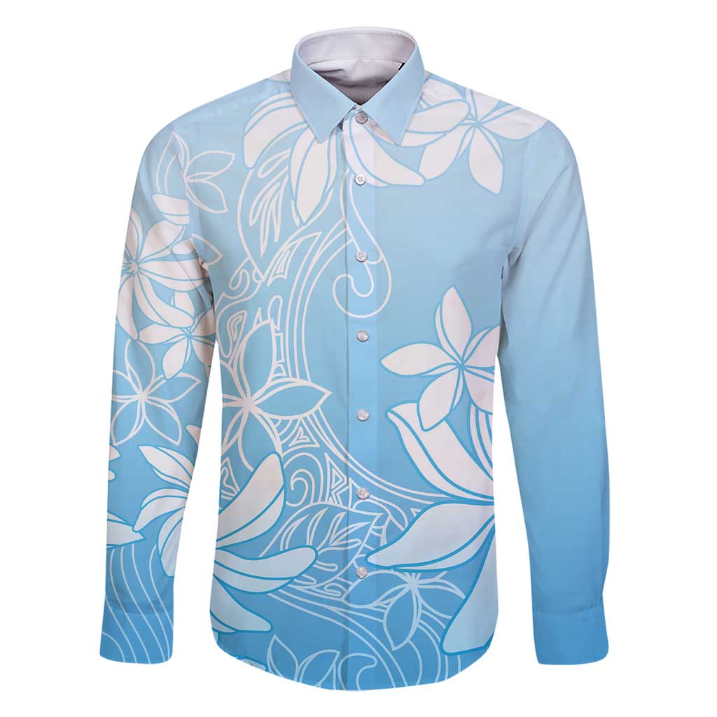 Tiare Tahiti Family Matching Off Shoulder Short Dress and Hawaiian Shirt Blue Polynesia Motifs - Polynesian Pride