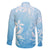 Tiare Tahiti Family Matching Off Shoulder Short Dress and Hawaiian Shirt Blue Polynesia Motifs - Polynesian Pride