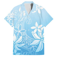Tiare Tahiti Family Matching Short Sleeve Bodycon Dress and Hawaiian Shirt Blue Polynesia Motifs - Polynesian Pride