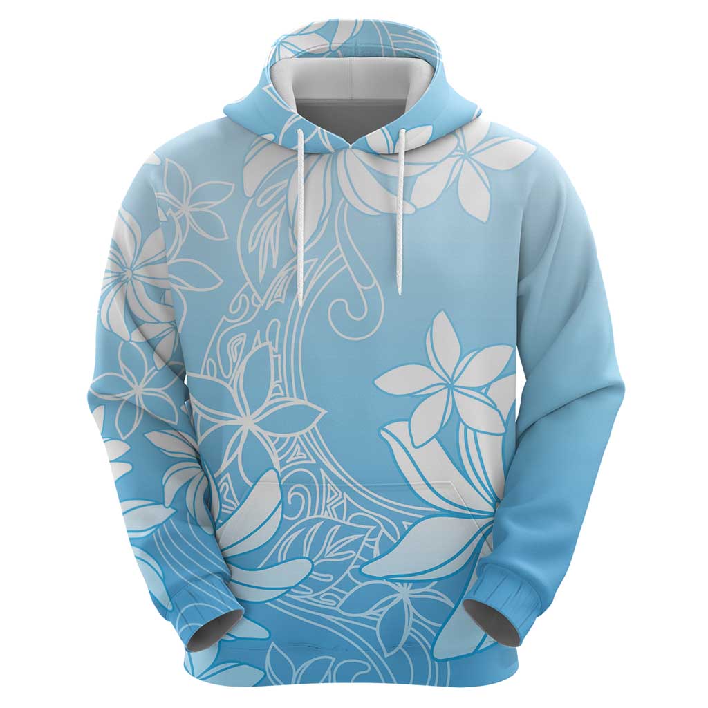 Tiare Tahiti Hoodie Blue Polynesia Motifs - Polynesian Pride
